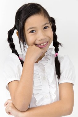 Gülümsemek yüz ile Asya şirin kız portresi