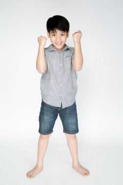 Gülümsemek yüz ile Asya sevimli çocuk portresi