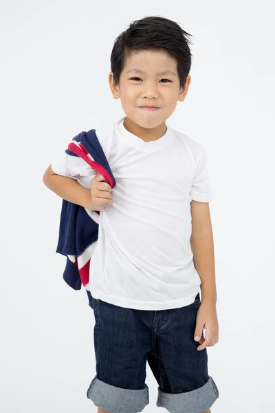 Portret van Aziatische schattige jongen met glimlach gezicht — Stockfoto