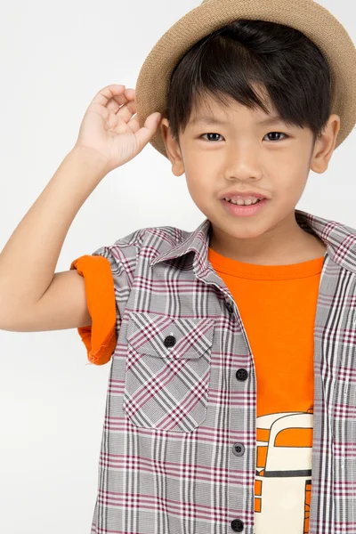 Asian cute boy is jumping with smile face — Stock Photo, Image