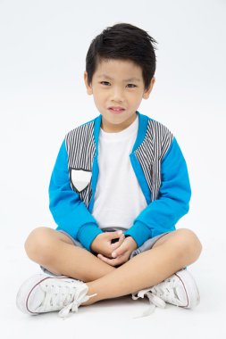 Gülümsemek yüz Asya sevimli çocukla mutlu 