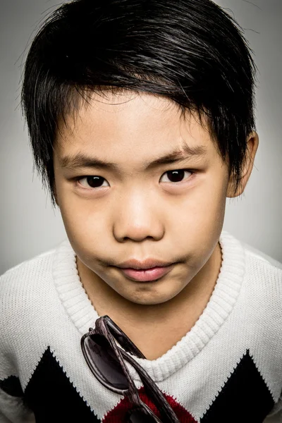 Portrait of Happy asian cute boy with smile face — Stock Photo, Image