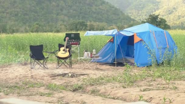 Kamp Yeri Tatilde Güzel Doğanın Ortasında — Stok video