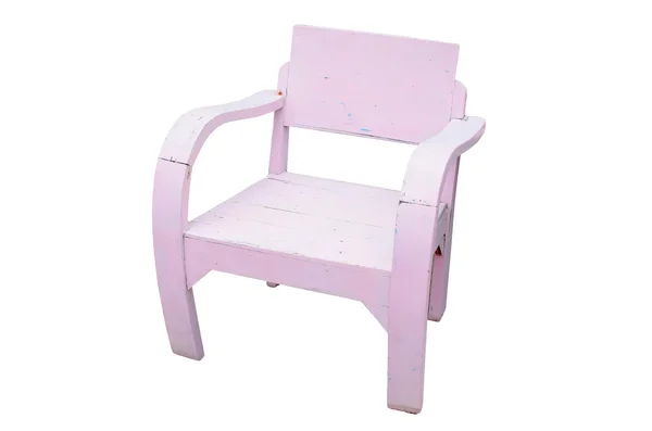 Vuile oude houten roze stoel — Stockfoto