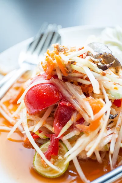 Insalata di papaya verde cibo tailandese — Foto Stock