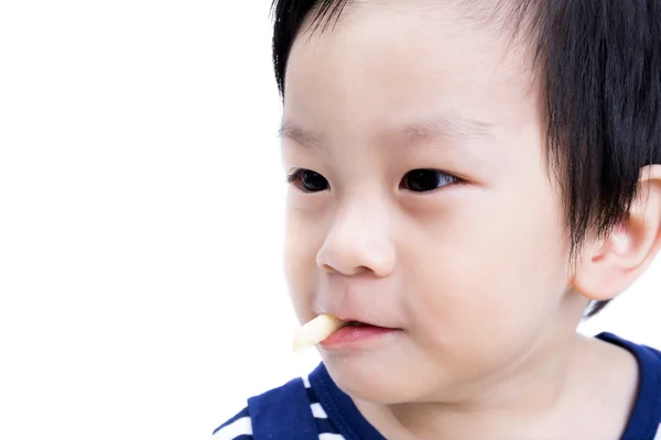 Małe dziecko azjatyckie na białym tle — Zdjęcie stockowe