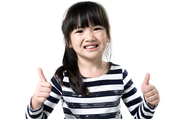 Closeup portrait of Asian little girl — Stock Photo, Image