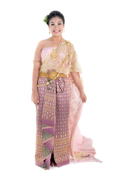 Asian teenage female with traditional Thai suit in Studio — Stock Photo, Image