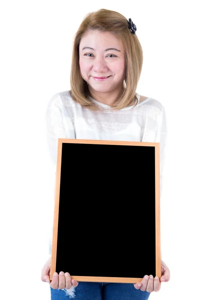 Schön asiatische Frauen asiatische halten Holzbrett — Stockfoto