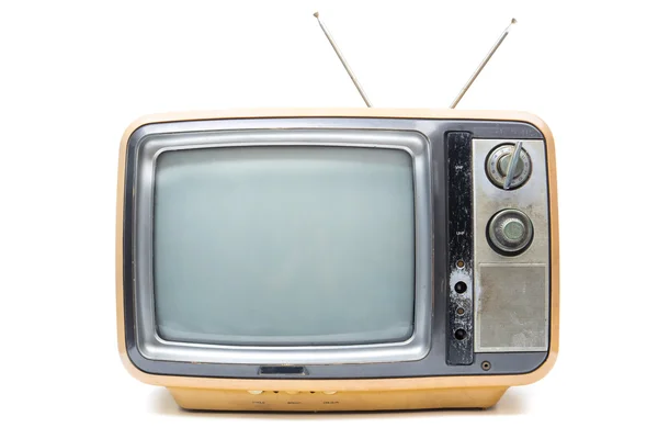 Vintage Tv op witte achtergrond — Stockfoto