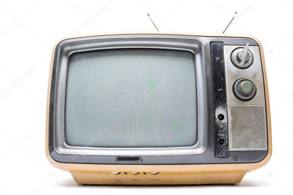 Vintage TV on  white background