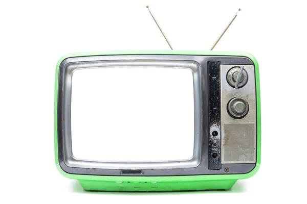 Vintage Tv na białym tle — Zdjęcie stockowe