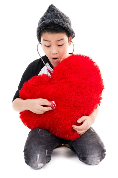 Pequeño asiático niño fingir como un médico — Foto de Stock