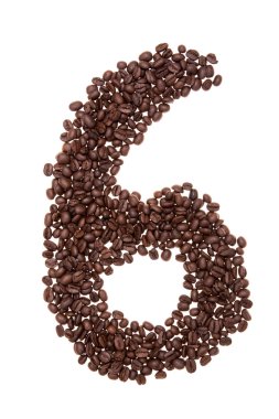 Kavrulmuş kahve çekirdekleri altı numara şeklinde yerleştirilir