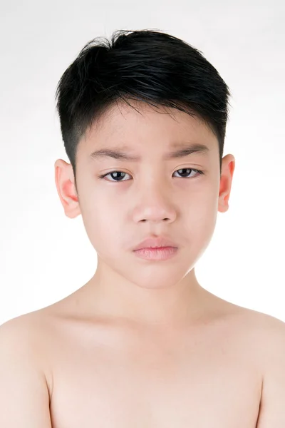 Portrait of asian cute boy sad and  looking very disappointed — Stock Photo, Image