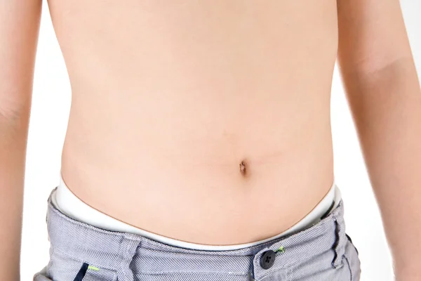 A normál testsúlyú gyerekek gyomor. — Stock Fotó