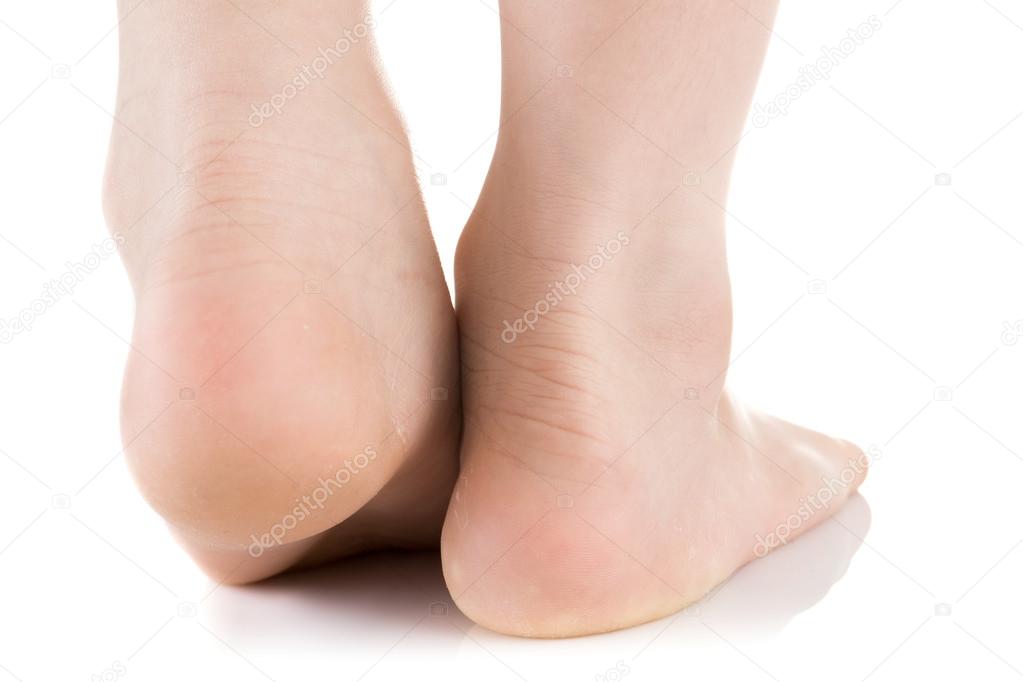 Asian child foot. Studio shot.
