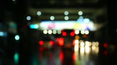 Flare gece trafik ışıkları-Bangkok Tayland .