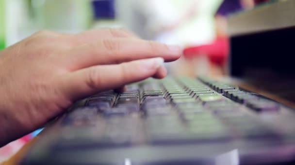 Human hands typing on computer keyboard (HD) — Stock Video