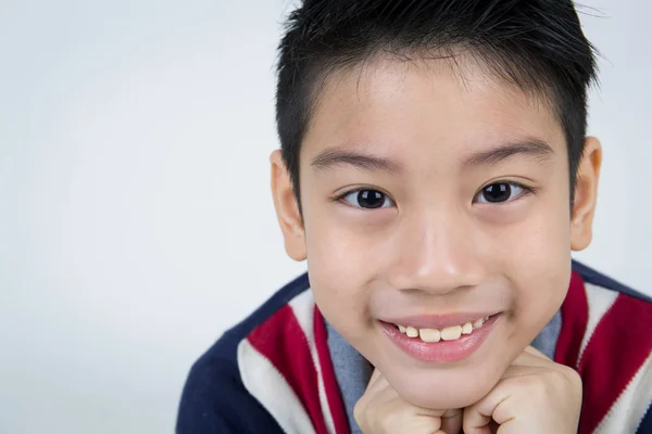 Pouco asiático menino com sorriso rosto — Fotografia de Stock