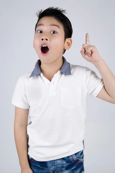 Little asian boy with surprise face — Stockfoto