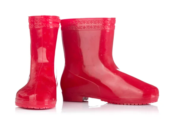 Botas de goma rojas para niños — Foto de Stock