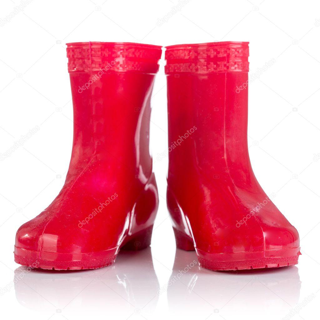 Red rubber boots for kids
