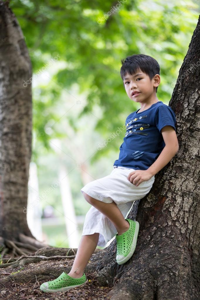 Asian young crunchboy outdoor