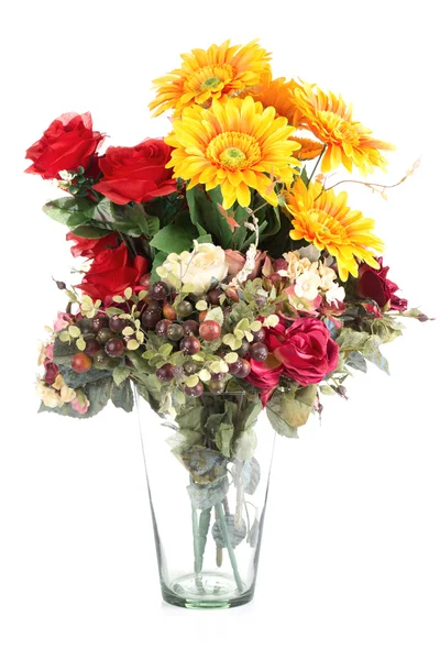 Güzel çiçekler bir cam kavanoza mix — Stok fotoğraf