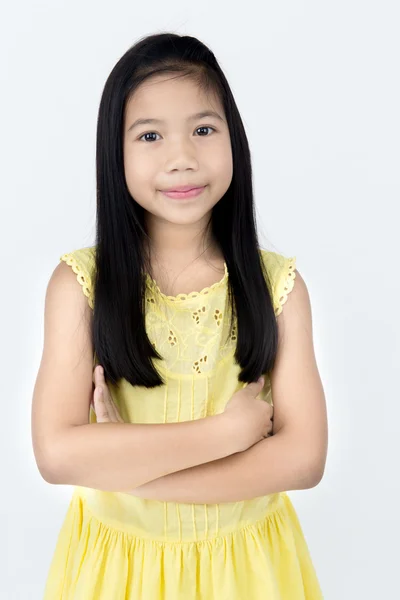 小さなアジアの女の子の笑顔の顔の肖像画 — ストック写真