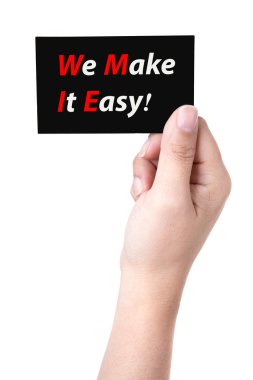 El ile biz yapmak bu kolay iş kartı tutar! İleti