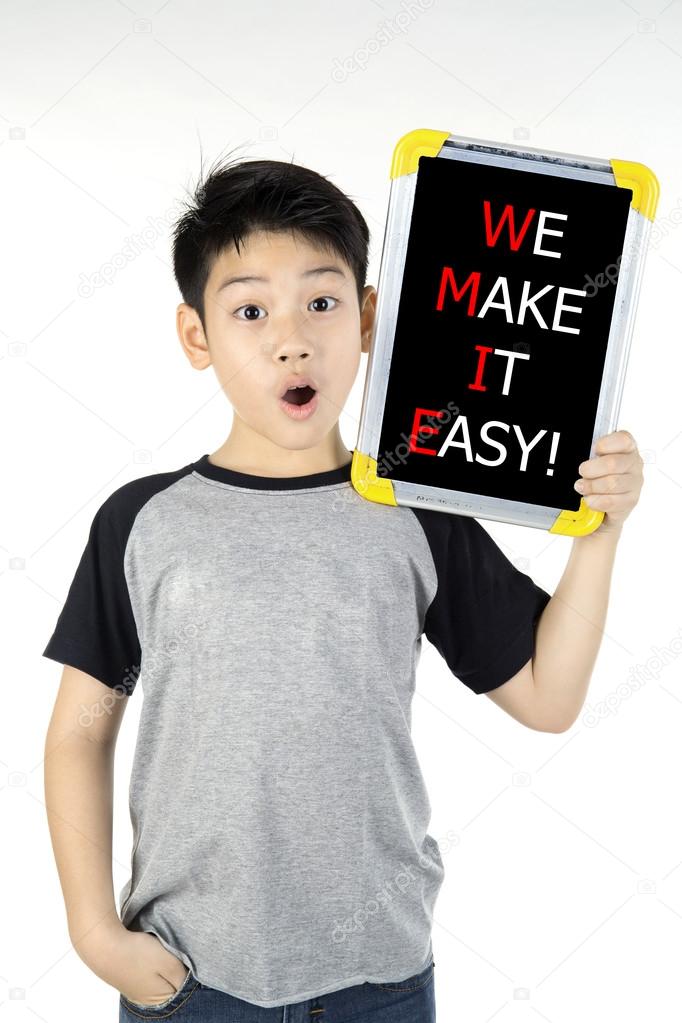 WE MAKE IT EASY! message on white board 
