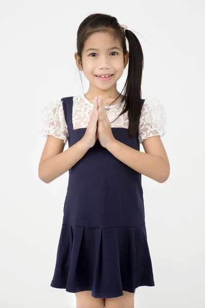 Retrato de ásia bonito menina com sorriso rosto — Fotografia de Stock