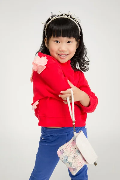 Porträt von asiatischen süßen Mädchen mit Lächeln Gesicht — Stockfoto