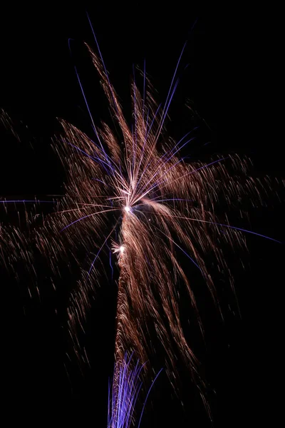 View Beautiful Fireworks Display New Year Eve — стоковое фото