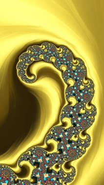 Sanatsal ve yaratıcı dijital olarak tasarlanmış soyut 3D fraktal arkaplan