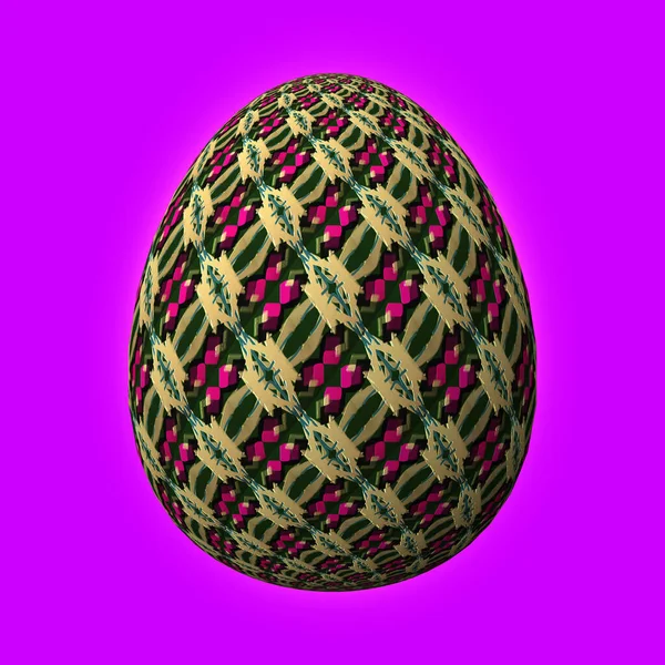 Happy Easter Artfully Designed Colorful Easter Egg Illustration Purple Background — Stock Photo, Image