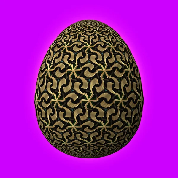 Happy Easter Artfully Designed Colorful Easter Egg Illustration Purple Background — Stock Photo, Image