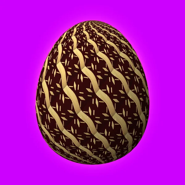 Happy Easter Artfully Designed Colorful Easter Egg Illustration Purple Background — Stock Photo, Image