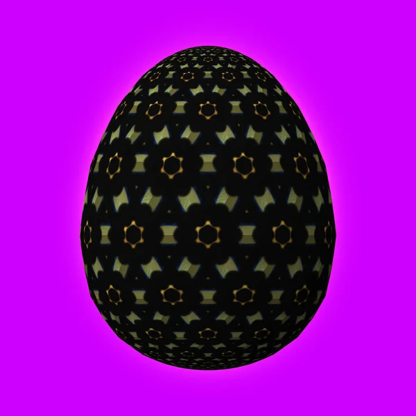 Happy Easter Artfully Designed Colorful Easter Egg Illustration Purple Background — Stock Photo, Image