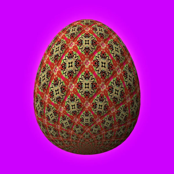 Happy Easter Artfully Designed Colorful Easter Egg Illustration Purple Background — Stock Photo, Image