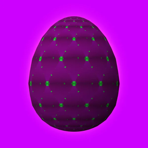 Happy Easter Artfully Designed Colorful Easter Egg Illustration Purple Background — Stock Photo, Image