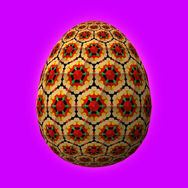 Szczęśliwej Wielkanocy Artfully Zaprojektowane Kolorowe Pisanki Ilustracja Fioletowym Tle — Zdjęcie stockowe