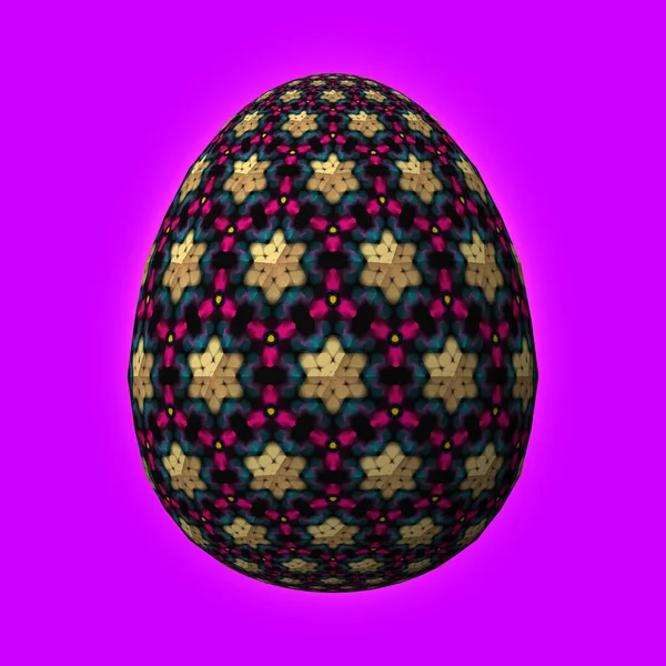 Mutlu Paskalyalar Sanatsal Olarak Tasarlanmış Renkli Boyutlu Paskalya Yumurtası Mor — Stok fotoğraf
