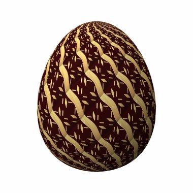 Mutlu Paskalyalar, üç boyutlu renkli Paskalya yumurtası ve beyaz üzerine üç boyutlu illüstrasyon.