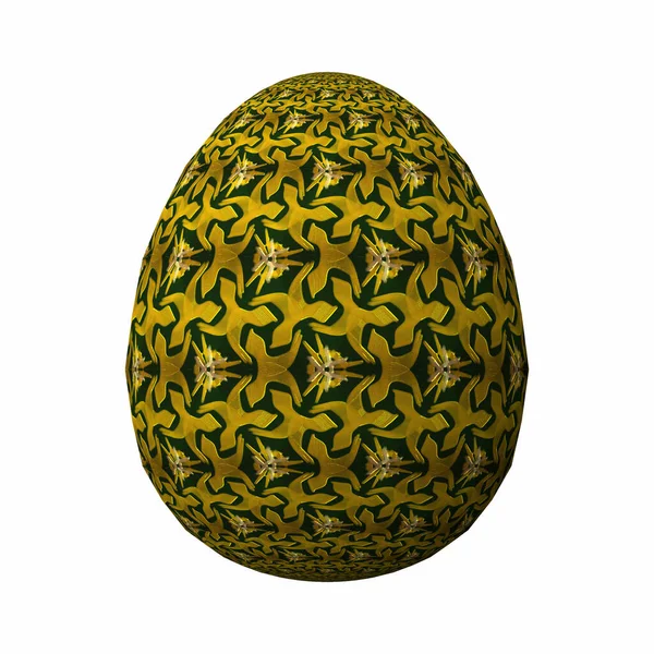 Счастливая Пасха Полностью Оформленное Раскрашенное Яйцо Иллюстрация Белом — стоковое фото