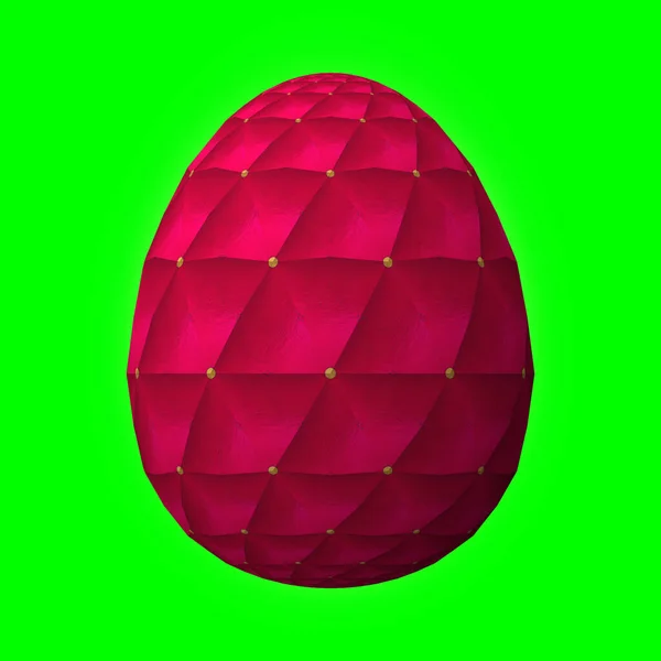 Счастливая Пасха Полностью Оформленное Раскрашенное Яйцо Иллюстрация Зеленом — стоковое фото