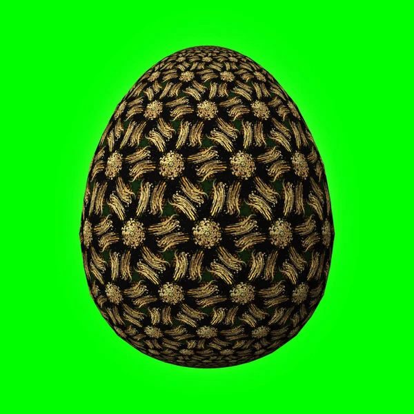 Feliz Pascua Huevo Pascua Ingeniosamente Diseñado Colorido Ilustración Verde —  Fotos de Stock