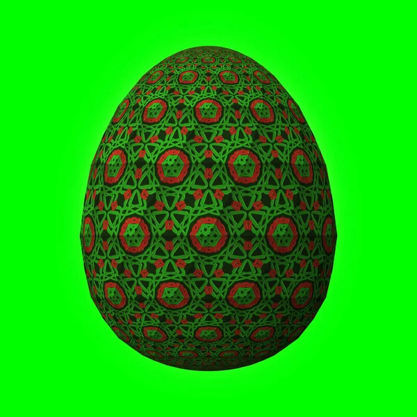 Buona Pasqua Artfully Progettato Colorato Uovo Pasqua Illustrazione Sul Verde — Foto Stock