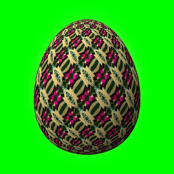 Feliz Pascua Huevo Pascua Ingeniosamente Diseñado Colorido Ilustración Verde — Foto de Stock